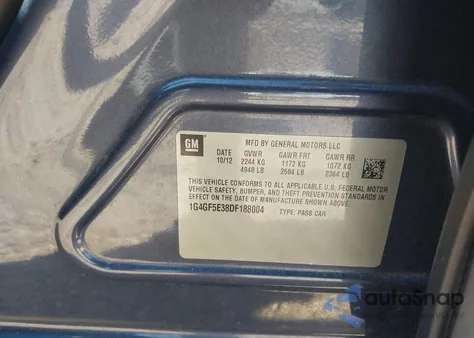 2013 Buick Lacrosse Premium 1 Group from USA, damaged, VIN 1G4GF5E38DF188004